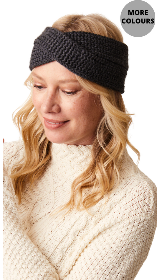 Merino Cross Over Knit Headband. Style PH28115