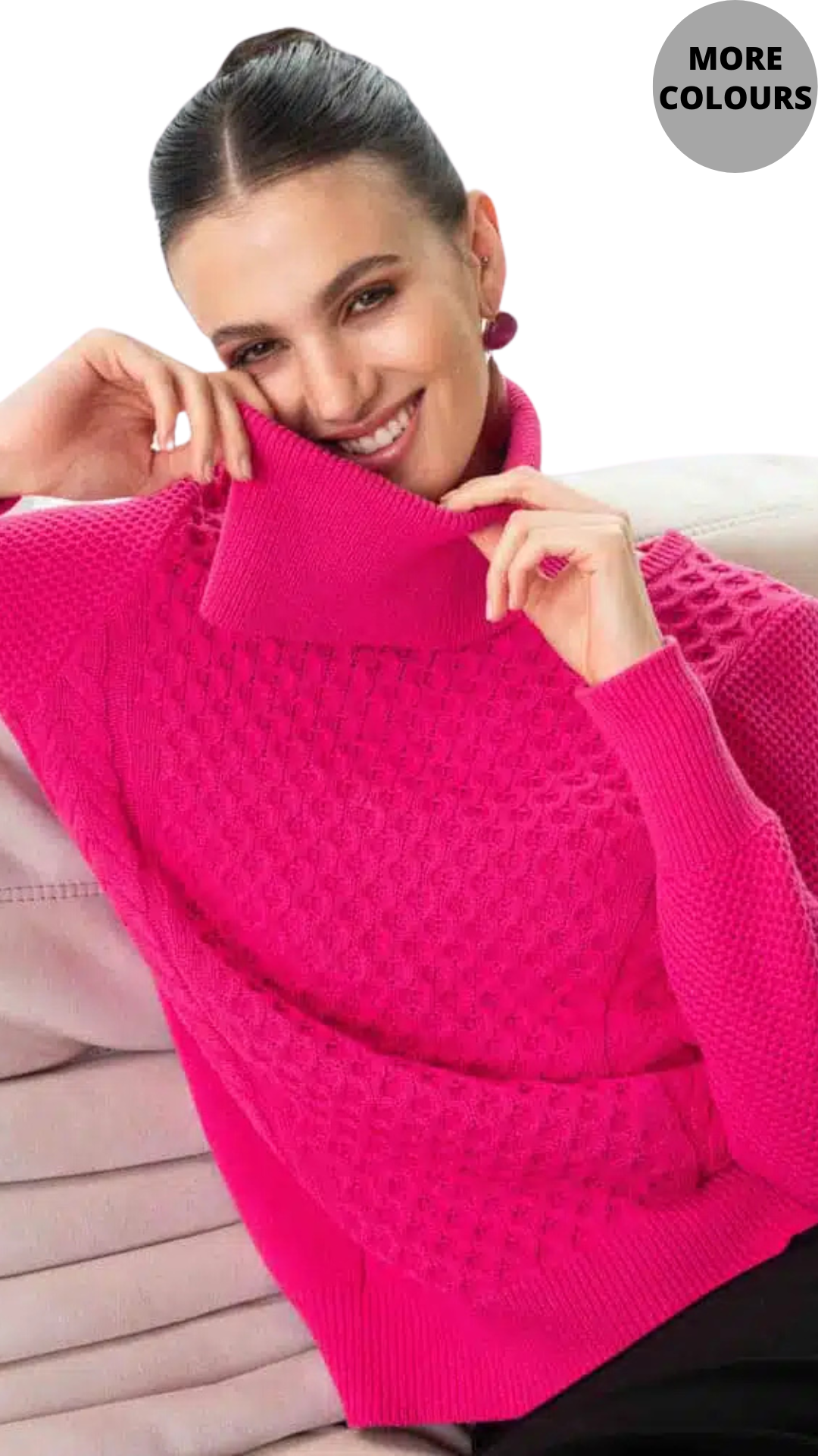 Detached Cowl Textured Knit Sweater. Style ALSA44032