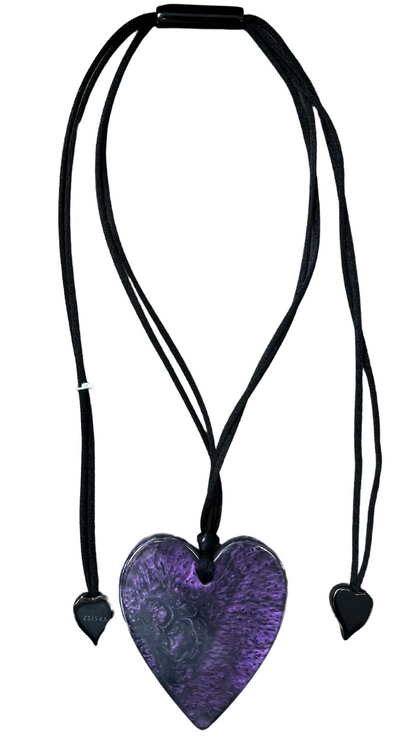 Colourful Heart Collection - Large Purple Heart Necklace. Style 50602039170Q00