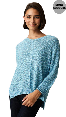 Flower Moon V-Neck Knit Sweater. Style PH75287