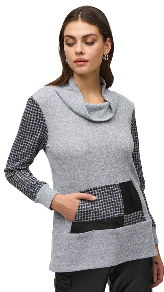 Sweater Knit Houndstooth Tunic. Style JR244002