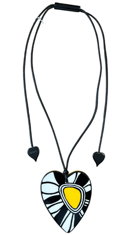 Prima Collection - Reversible Heart Pendant Necklace. Style 3400203BYELQ00