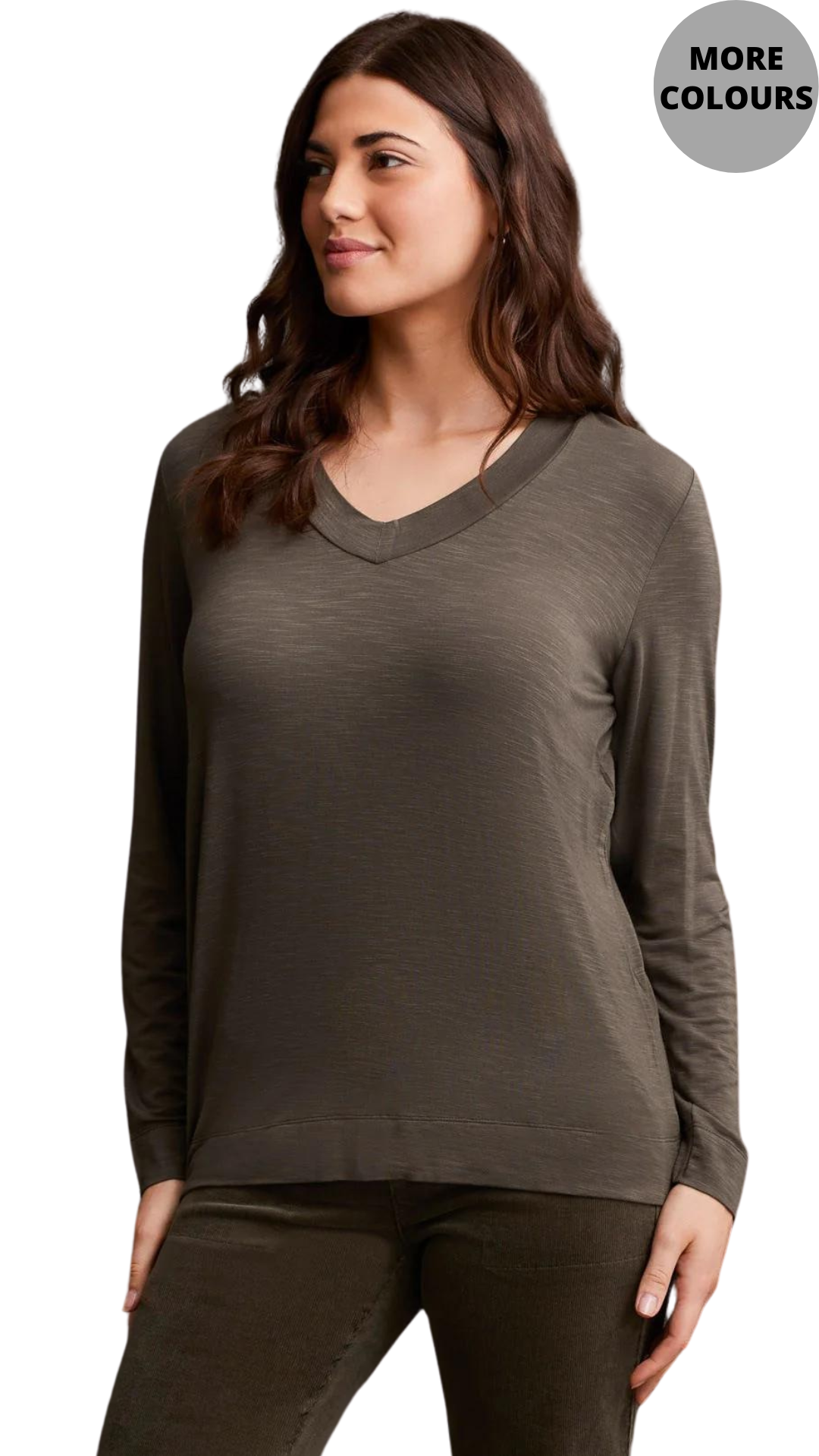 Long Sleeve V-Neck Top. Style TR1888O-5243