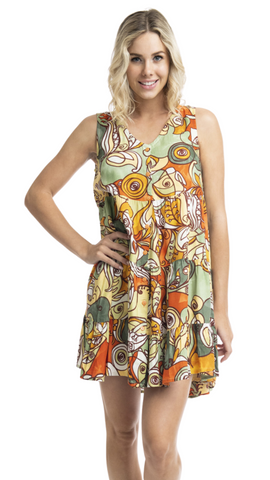 Ephesus Sleeveless Tiered Dress. Style ORI3070