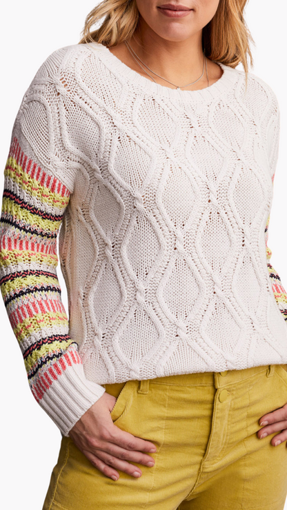 Multicoloured Sleeve Knit Sweater. Style TR1851O-3954