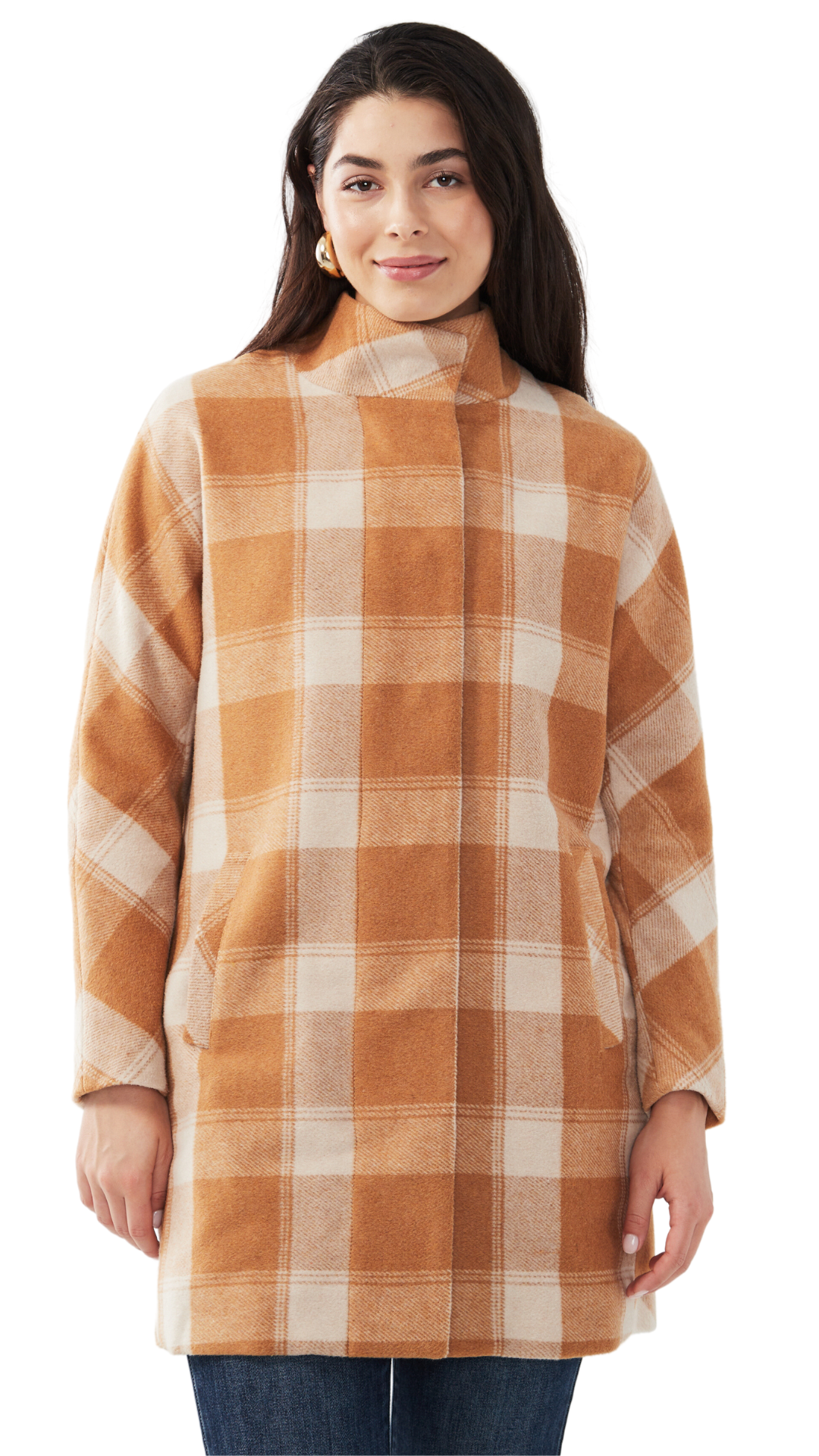 Plaid Snap Front Cocoon Shacket. REGULAR PRICE $184.95