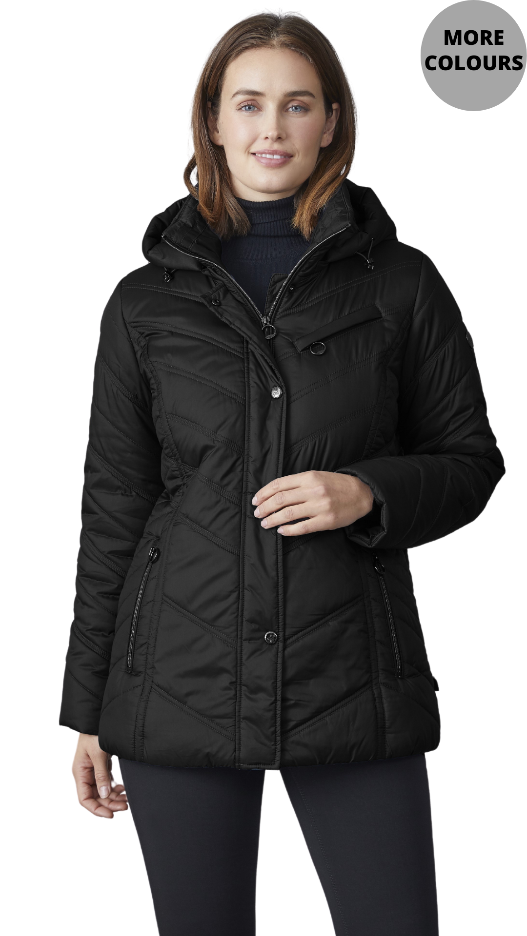 Removable Hood Quilted Outerwear. Style JUN2666