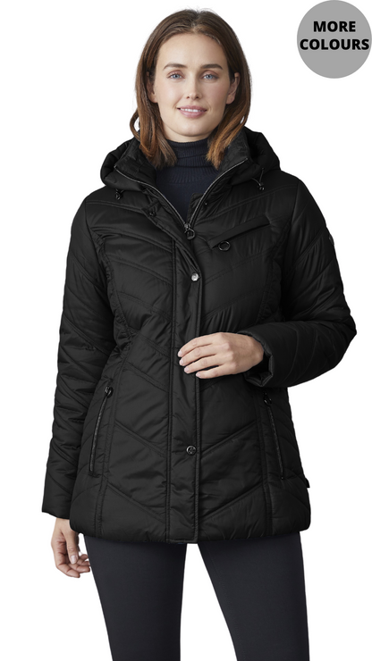 Removable Hood Quilted Outerwear. Style JUN2666