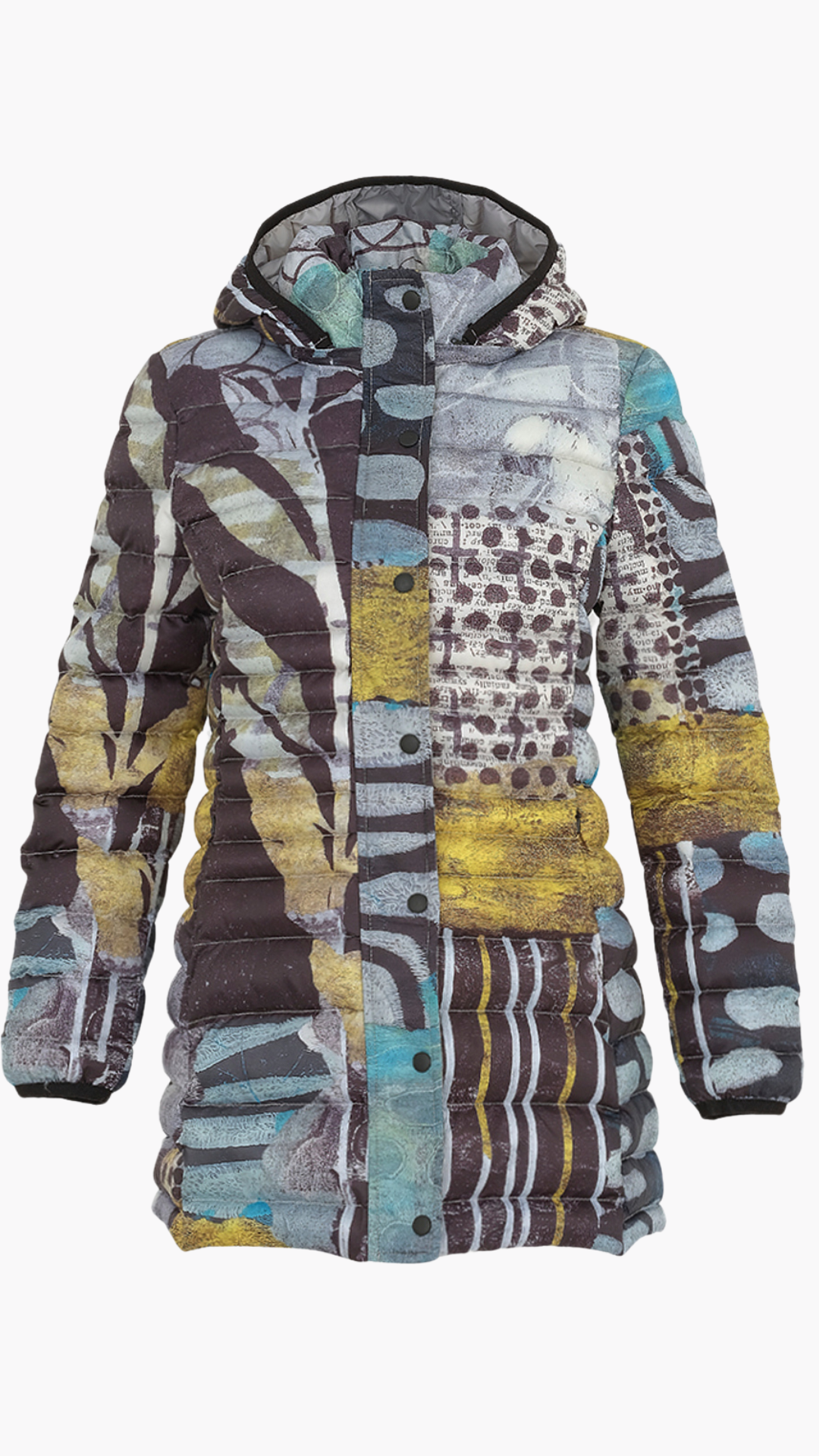 "Mono Leaf" Artist Print Puffer Outerwear. Style DOLC74851