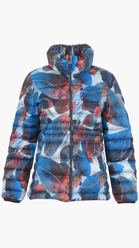 "Flora" Artist Print Quilted Puffer Outerwear. Style DOLC74842