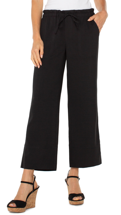 Pull On Tie Front Wide Leg Ankle Pant. Style LVLM4463TS39