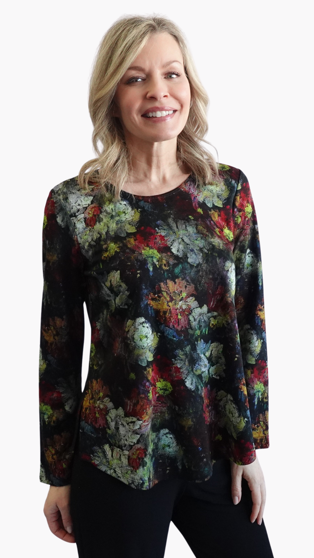 Vintage Print Flared Top. Style SW102918