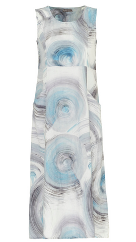 "Ripple Effect VI" Artist Print Sleeveless Dress. Style DOLC24755