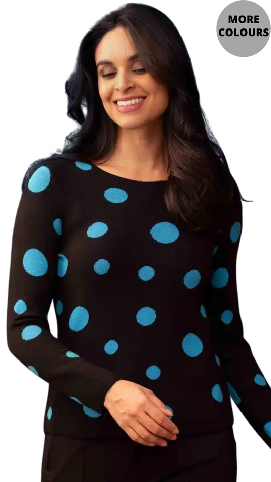 Polka Dot Lightweight Sweater. Style EW33055