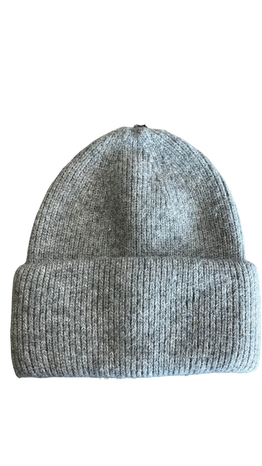 Rib Knit Soft Wool Blend Toque. Style ELWKAYLA10-GRY