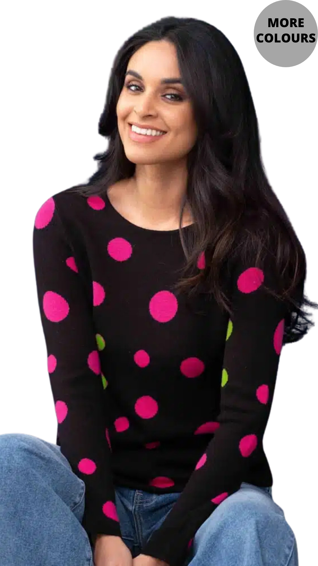 Polka Dot Lightweight Sweater. Style EW33055