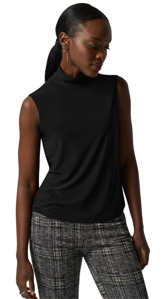 Mock Neck Sleeveless Top in Black or Vanilla. Style JR233298