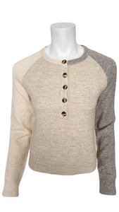 Multi Colour 1/2 Button Knit Sweater. Style MOTMOL3267