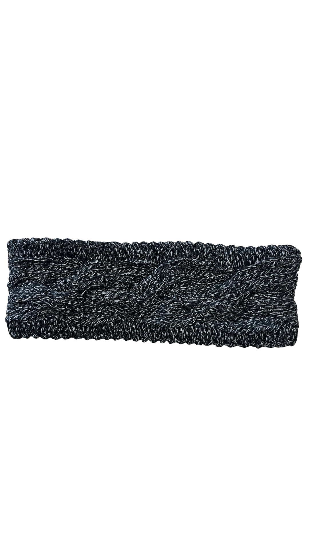Black Tweed Knit Fleece Lined Headband. Style PH8117