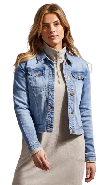 Horn Button Stretch Denim Jacket in Multiple Colours. Style TR7814O-2020