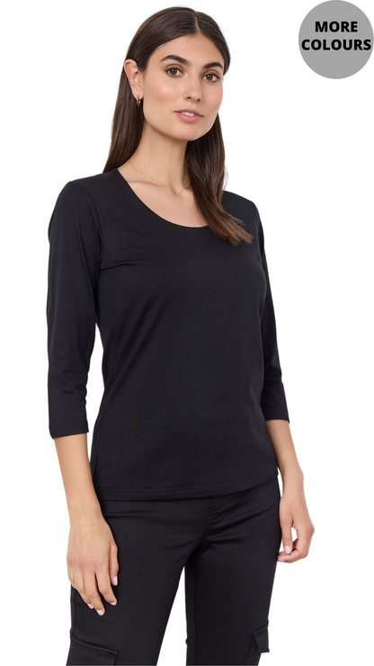 Scoop Neck Fitted Top. Style SOYA3F29033