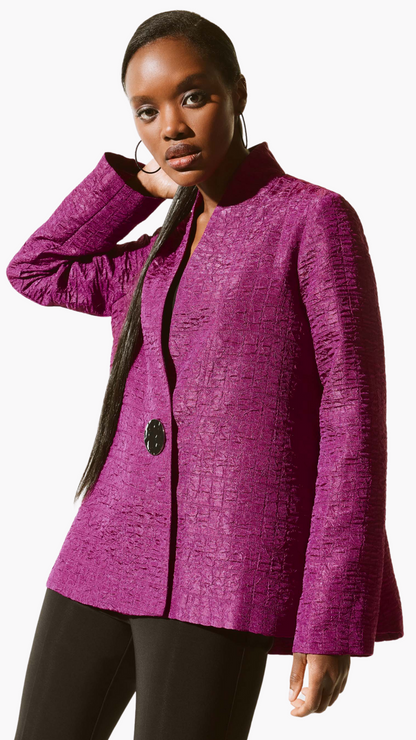 Textured Jacquard Trapeze Jacket. Style JR243788