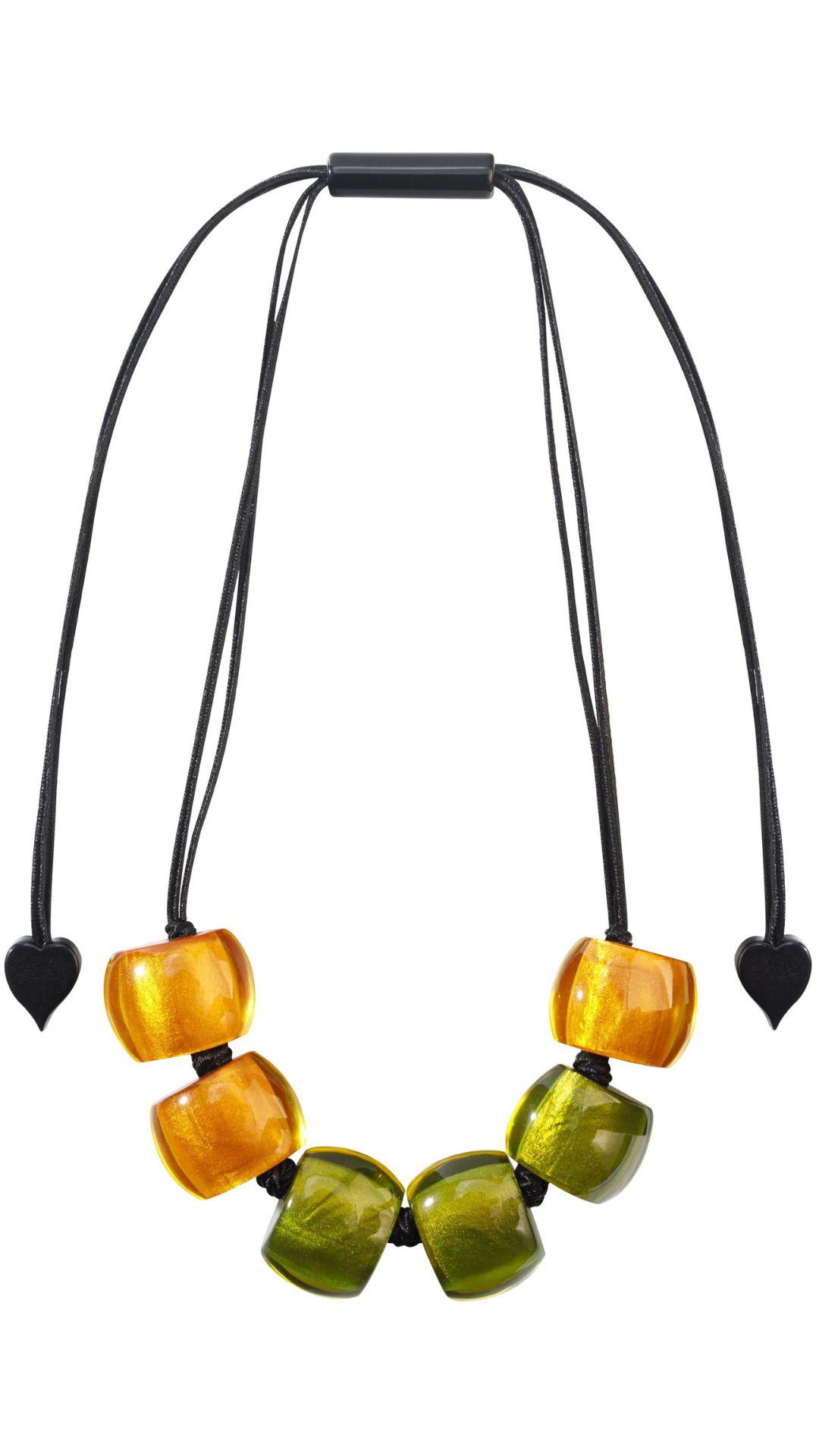 Bellissima Collection - Amber/Olive Multi Bead Necklace. Style 72401060941Q06