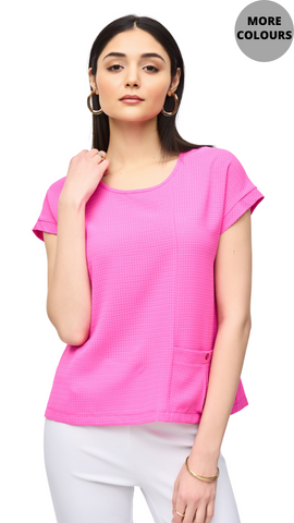 Textured Woven Boxy Fit Top. Style JR241217
