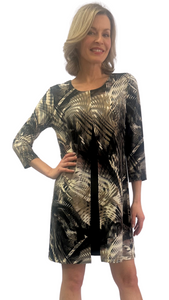 Layered Front Slit Printed Dress. Style SW87280