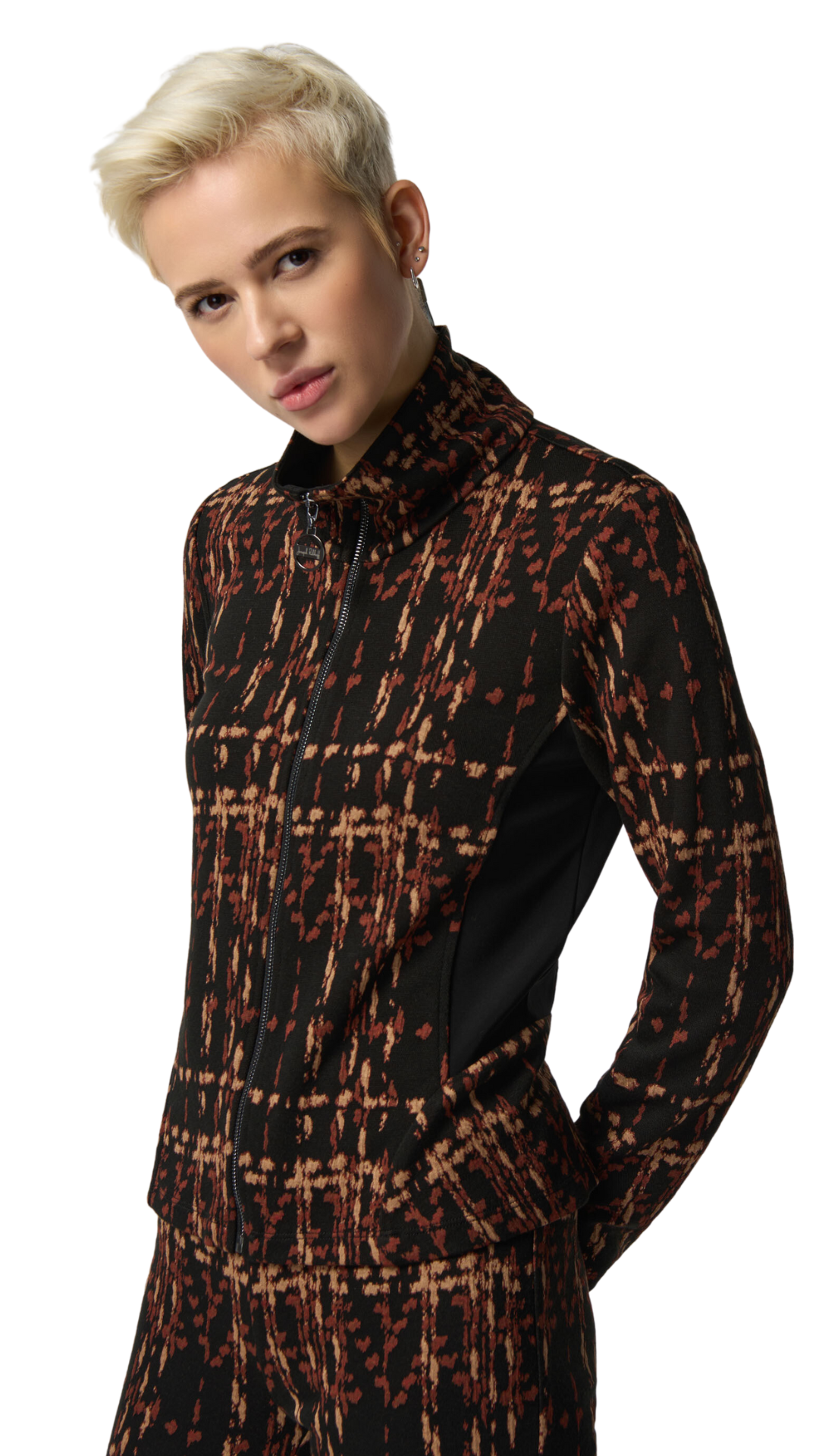 Peplum Back Printed Jacket. Style JR233239