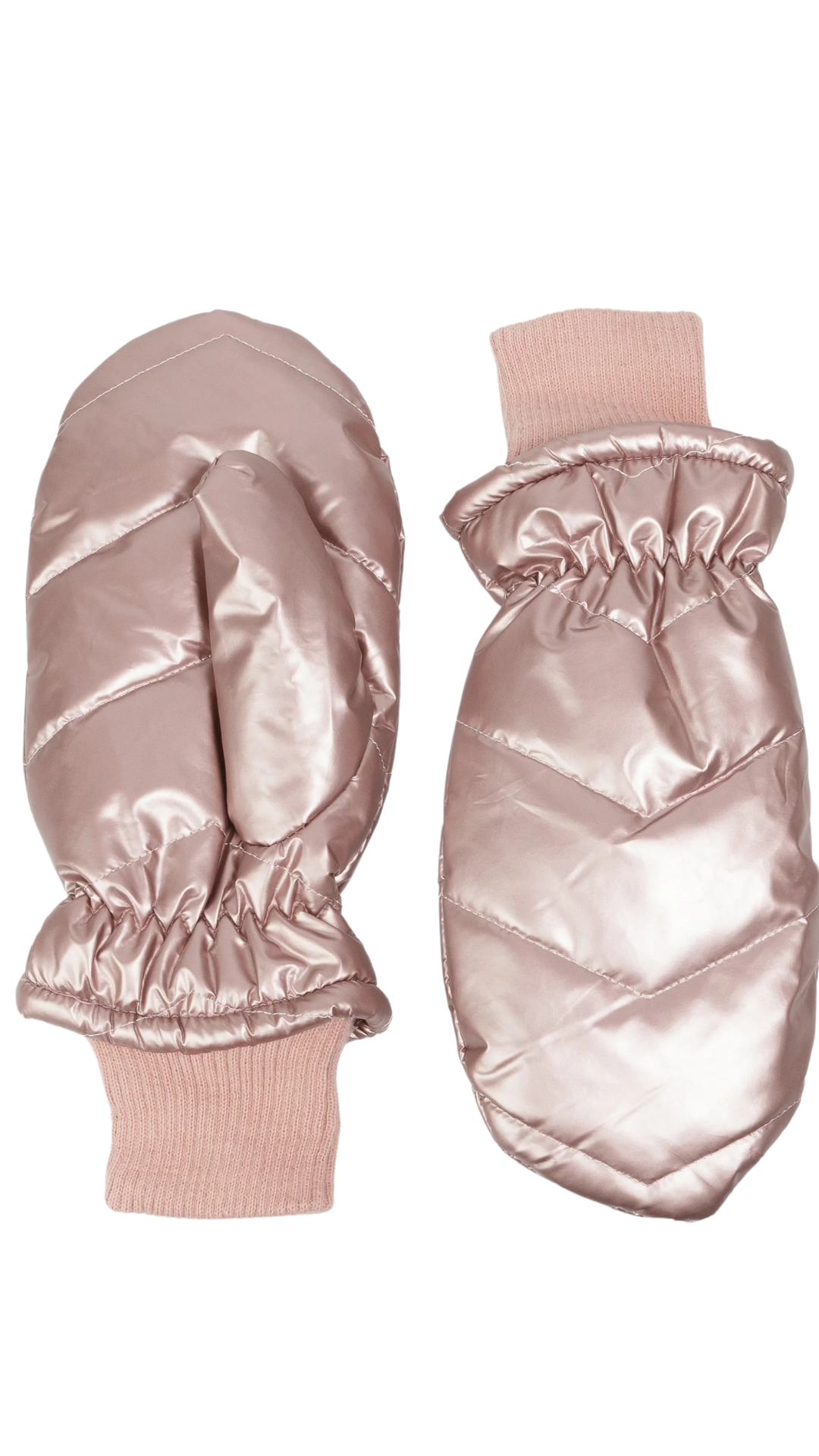 Rose Gold Shiney Puff Mitts. Style CARA9004-RGD