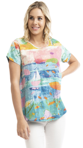 Dreamland Print Crew Neck T-Shirt. Style ORi22871D