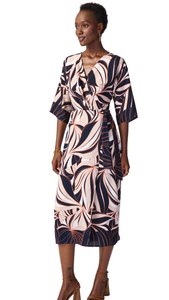 Tropical Print Woven Wrap Dress. Style JR241114