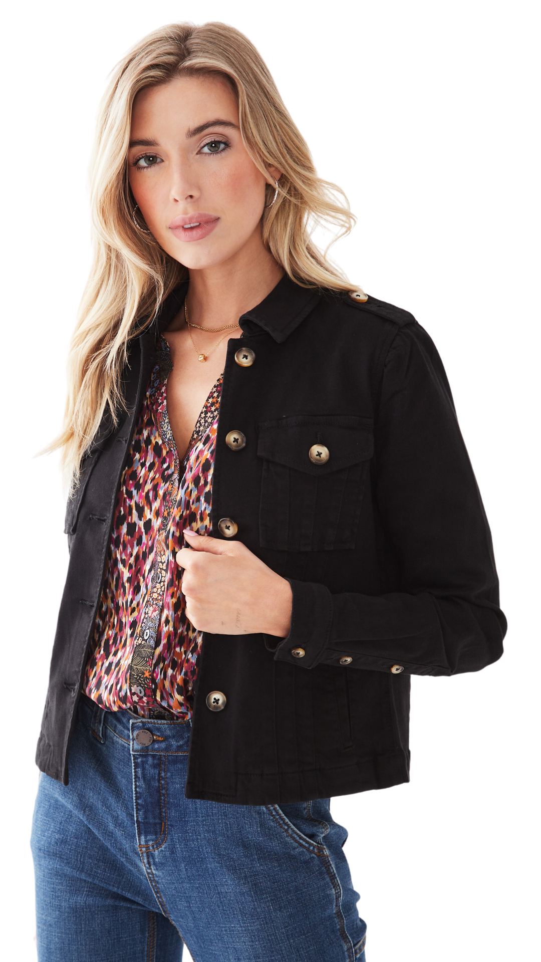 Patch Pocket Jean Jacket in Multiple Colours. Style FD1394511