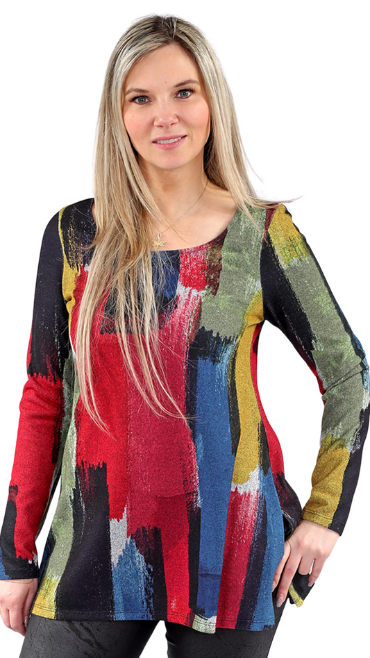 Multi Colour Long Sleeve Tunic. Style MTSA2401