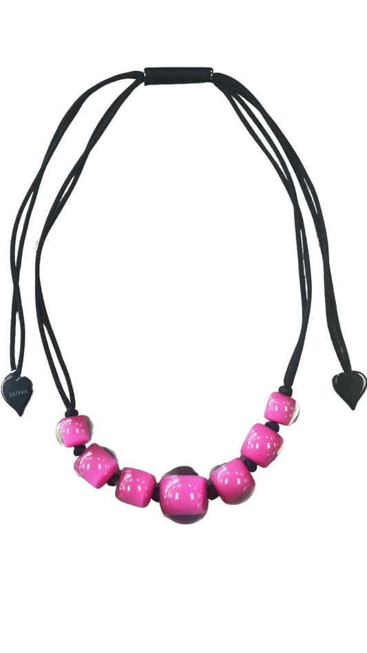 Colourful Beads Collection - Pink Beaded Necklace. Style 40101219259Q07