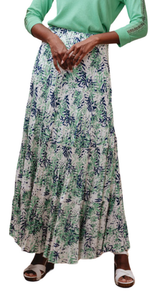 Blue & Green Layered Ruffles Skirt. Style ALSA43372