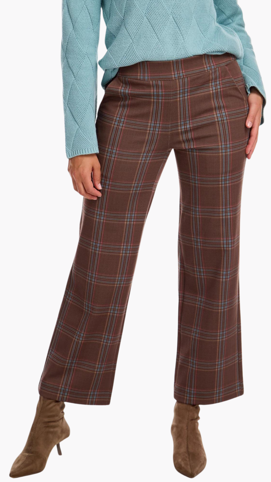 Pull On Wide Ankle Plaid Pant. Style FD2097459