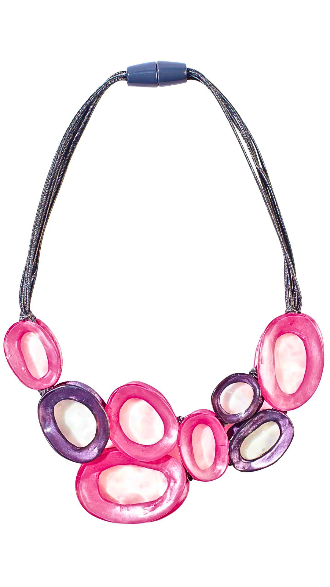 Halos Collection - Pink & Grey Necklace. Style 7420150PINKQ08