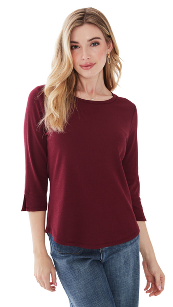 Rib Knit Top in Multiple Solid Colours. Style FD3402161