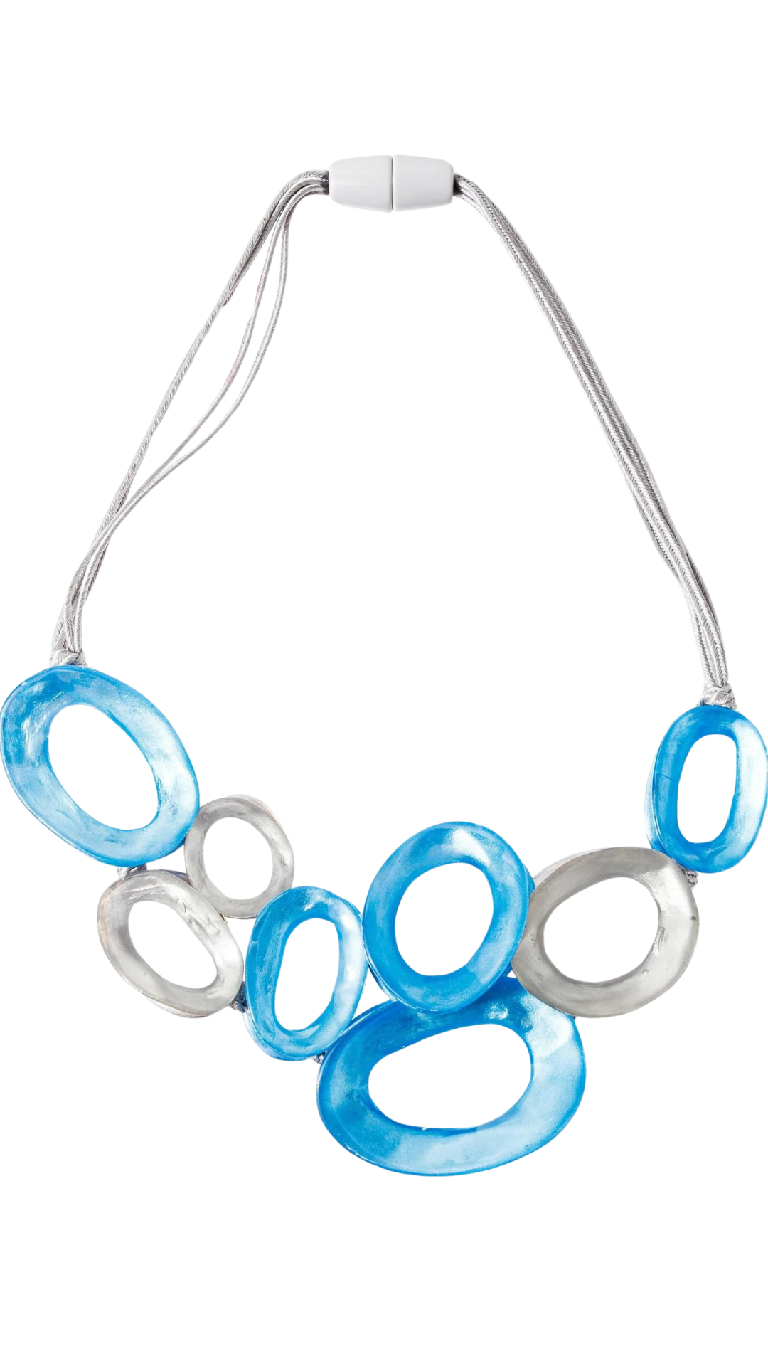 Halos Collection - Blue & Grey Necklace. Style 7420150BLUEQ08