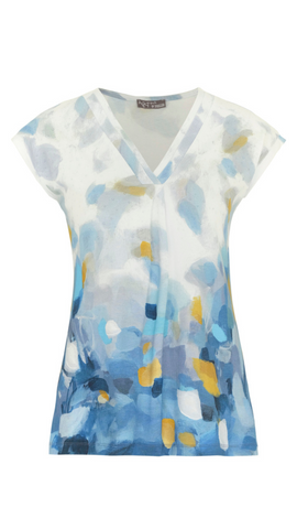 "Blue Dream" Artist Print Sleeveless Top. Style DOLC24680