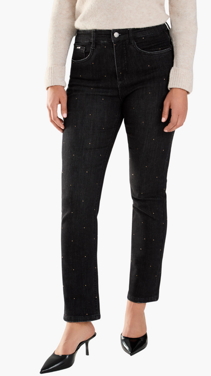 Suzanne Straight Ankle Rhinestone Jeans. Style FD6844872