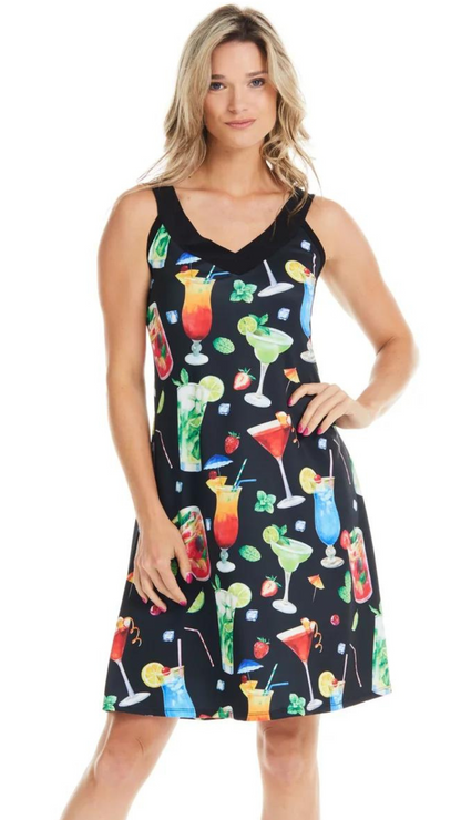 Cocktail Print A-Line Dress. Style GITV39-C466B