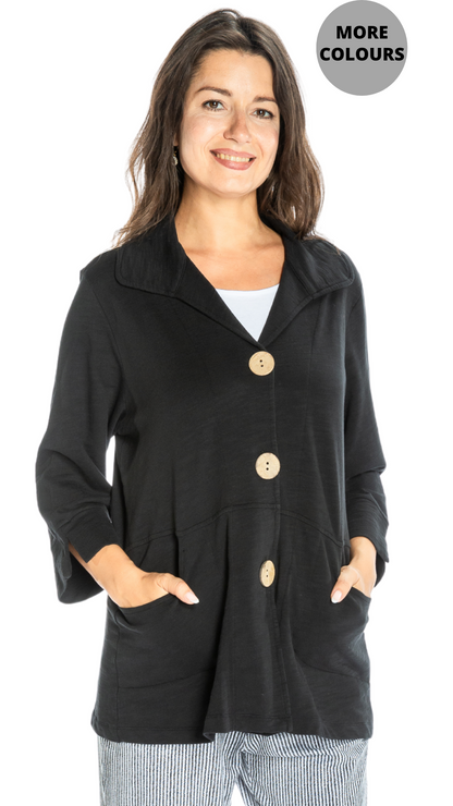 Wooden Button Cotton Jacket. Style WP770