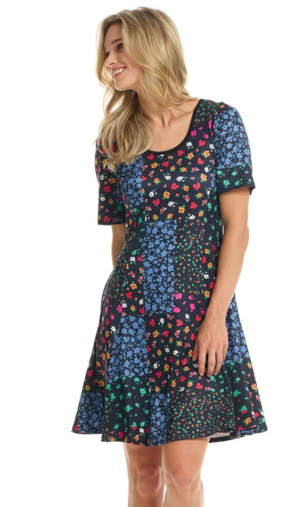 Small Flower Print Short Sleeve Dress. Style GITPARIS-18793