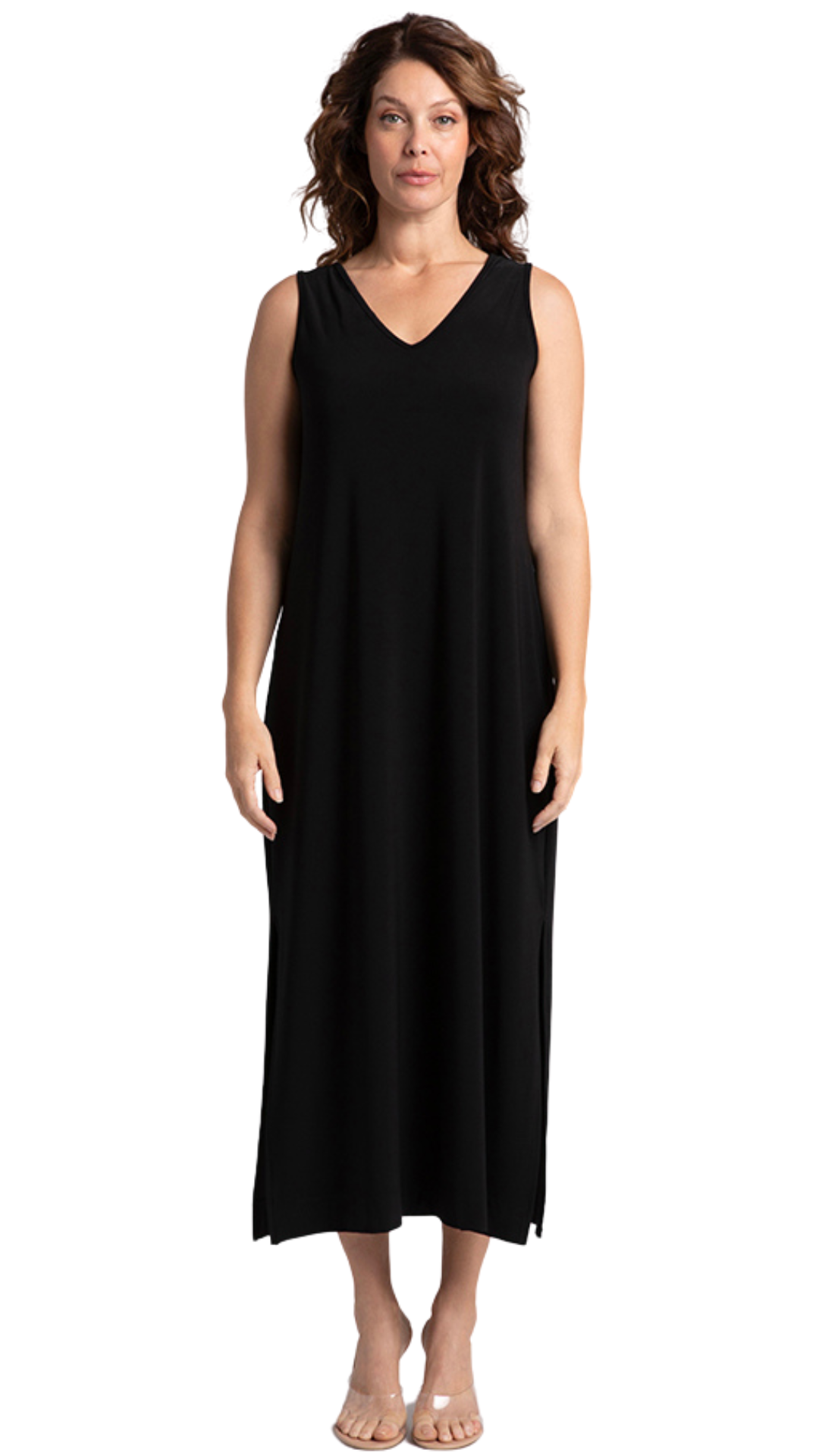 Reversible Slit Tank Black Dress. Style SI28160BLK