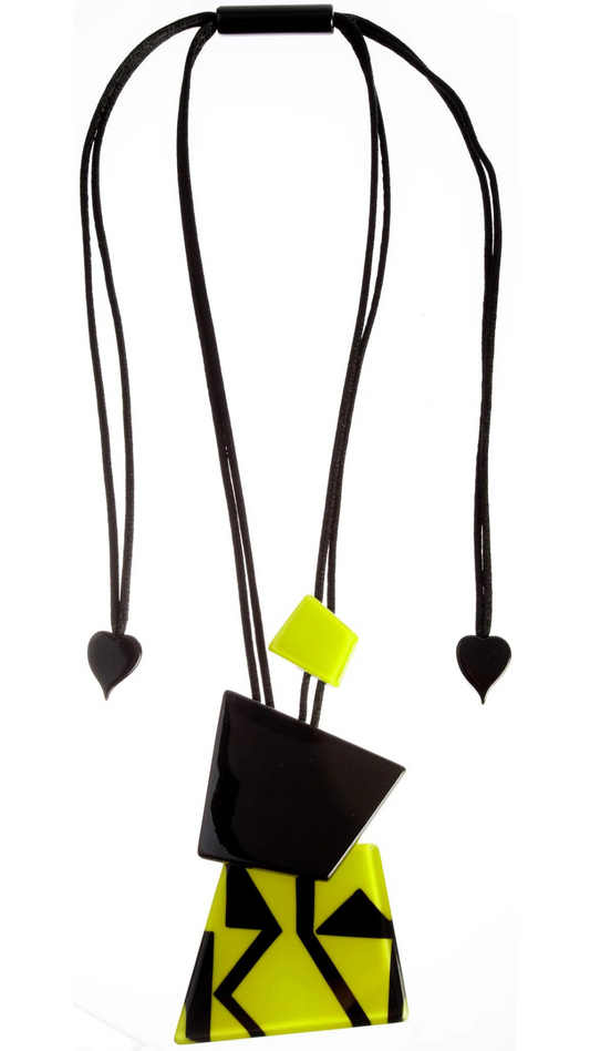 Urbana Collection - Green/Yellow & Black Necklace. Style 540201GREEQ00