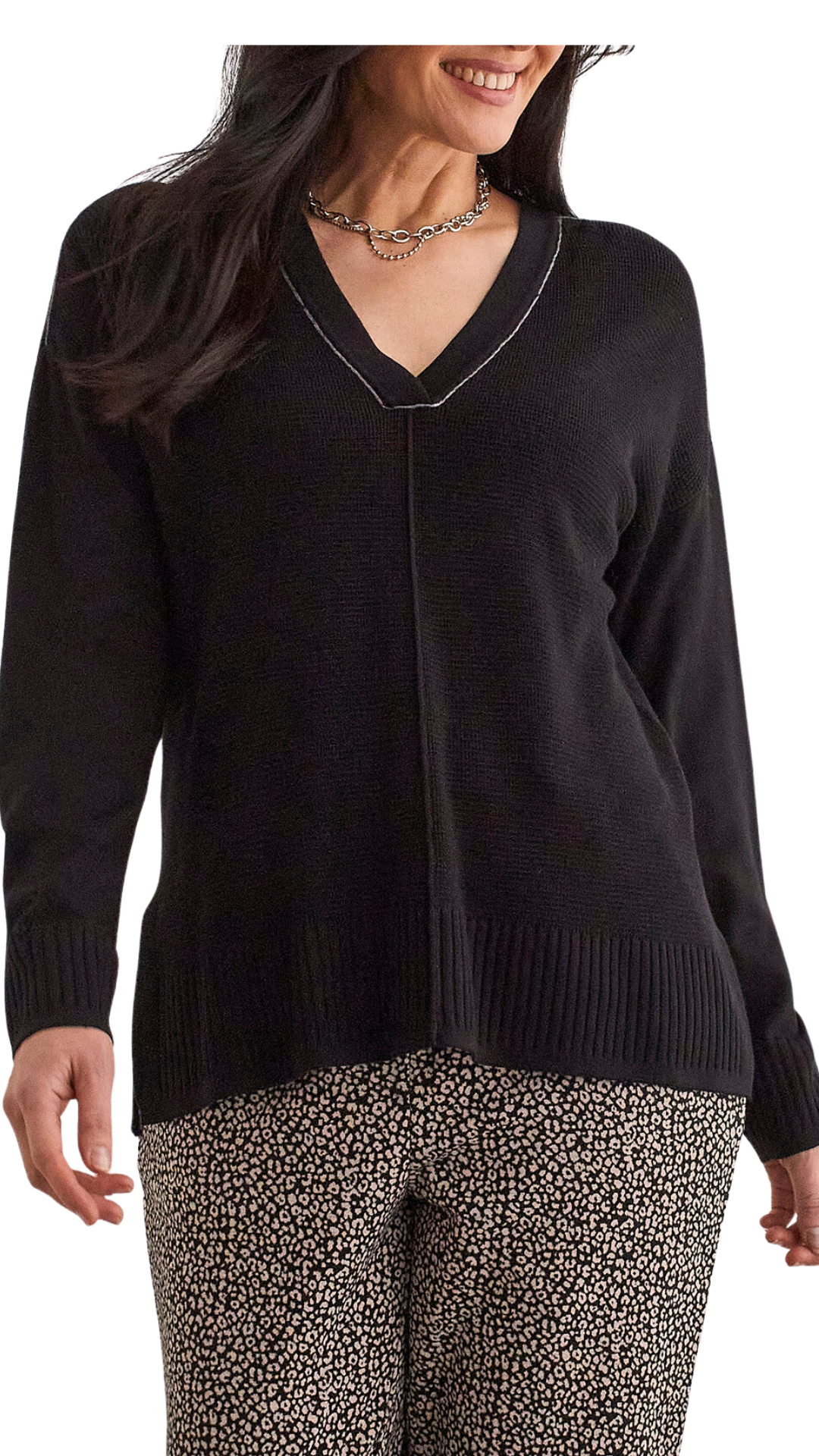 V-Neck Sweater in Multiple Solid Colours. Style TR1491O-133