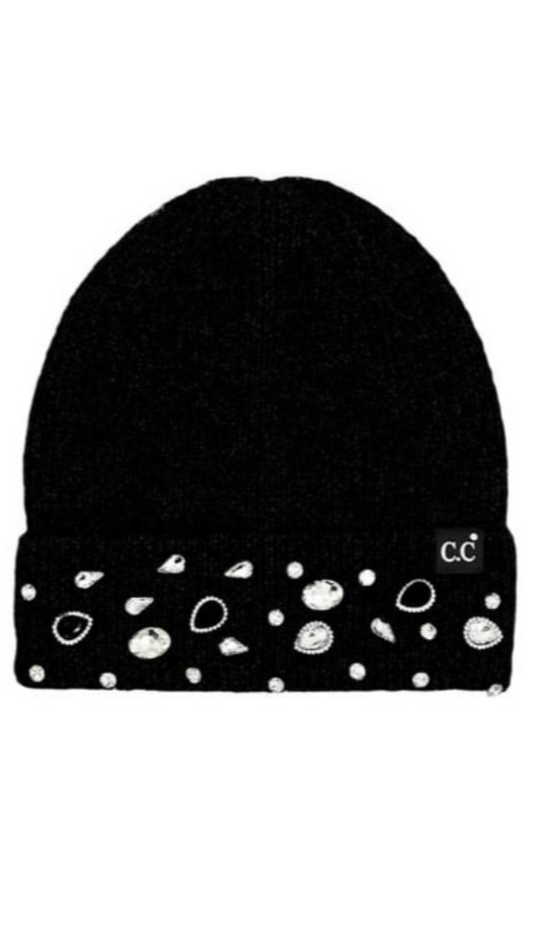 Rhinestone Charm Beanie. Style MODHTE-0011